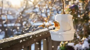 Arrêtez de jeter ce petit pot en plastique : il devient la mangeoire préférée des oiseaux cet hiver