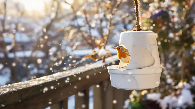 Arrêtez de jeter ce petit pot en plastique : il devient la mangeoire préférée des oiseaux cet hiver